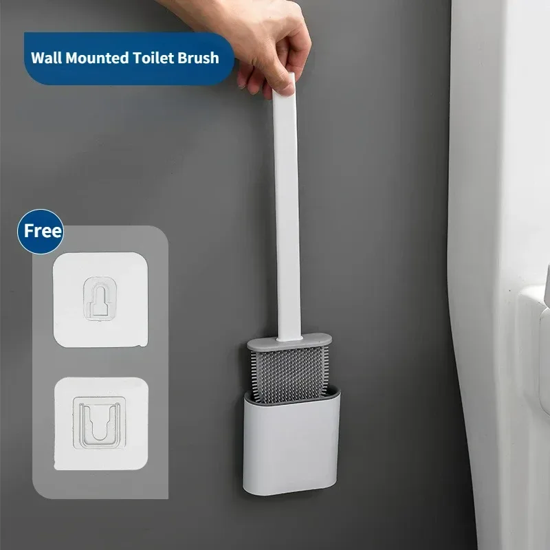 Silicone Toilet Brush Set - Bendable Deep Cleaning Feature — photo 8