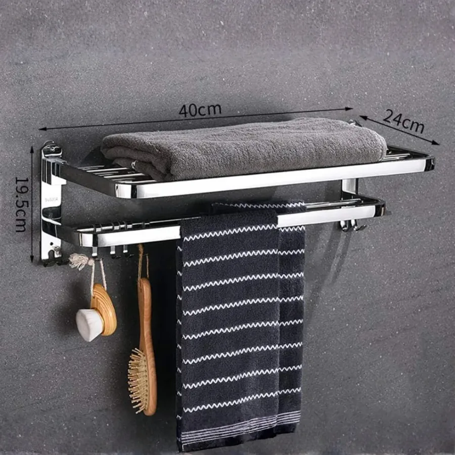 Bathroom Storage Shelf Multi Towel Rack - Black Color β photo 3