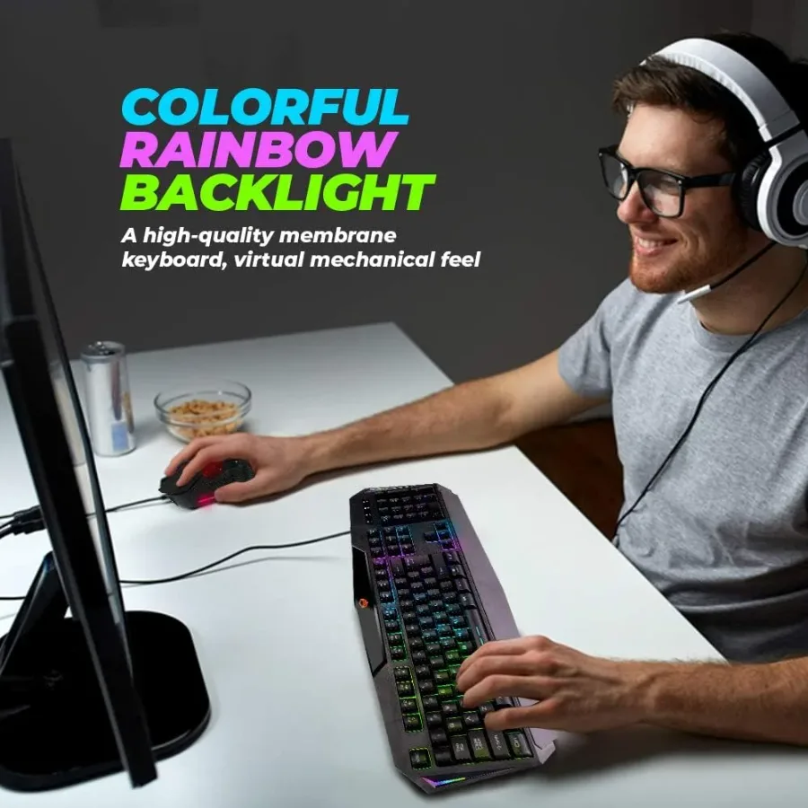 Backlit Gaming Keyboard and Mouse Combo Meetion C510 USB — photo 9