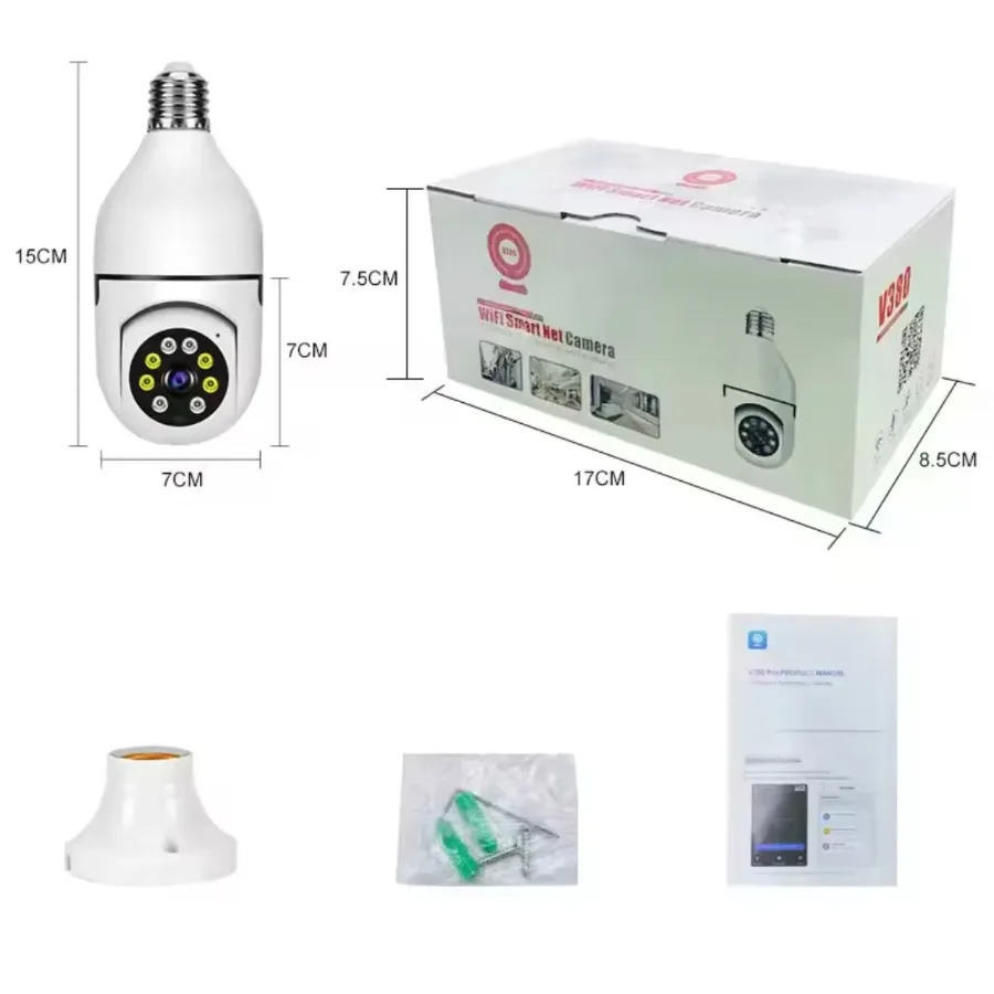 V380 PRO E27 360 Degree LED Light 1080P Wireless Panoramic Home Security WiFi Camera — photo 5