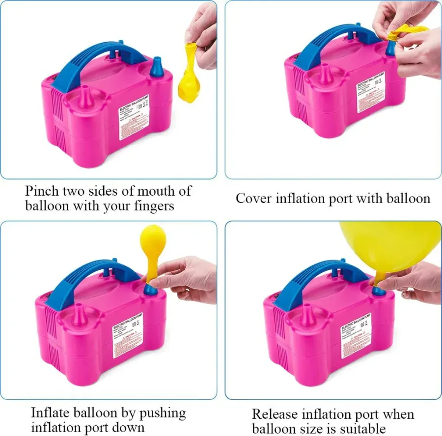 Electric Inflator Double Hole Inflatable Balloon Pump Machine Fast Aerated β photo 2