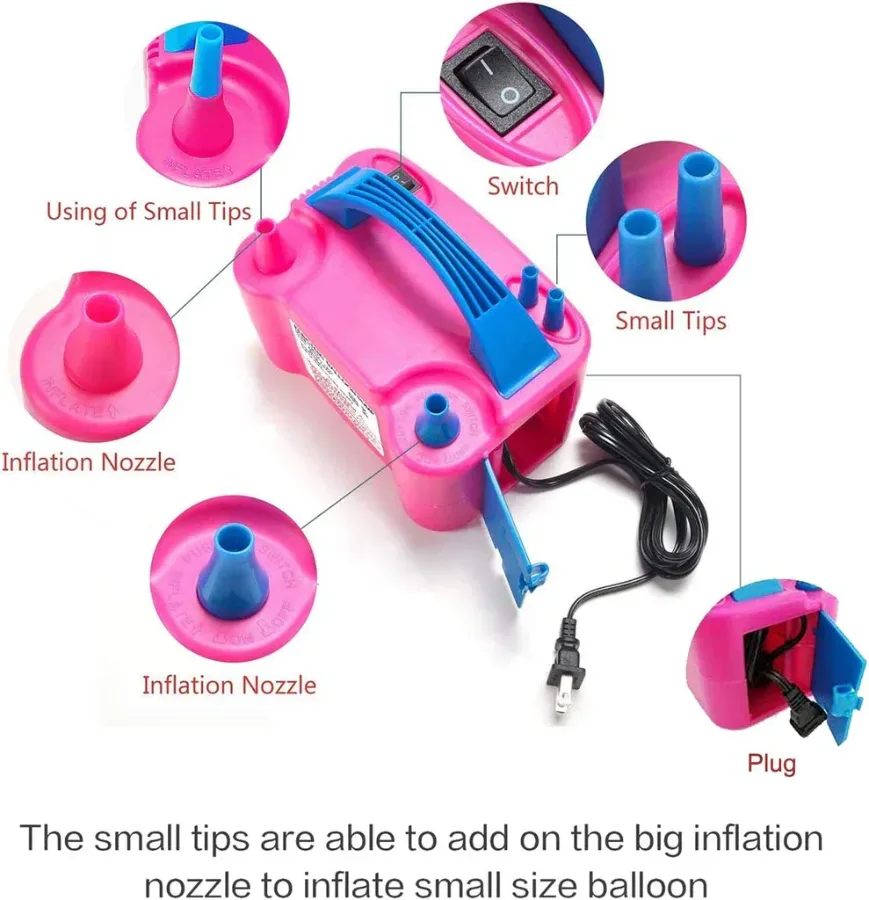 Electric Inflator Double Hole Inflatable Balloon Pump Machine Fast Aerated — photo 3