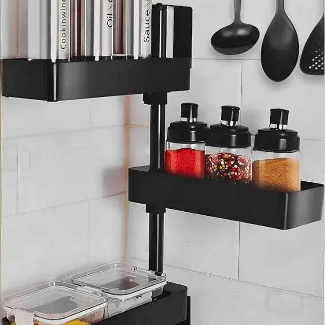 3 Tiered Wall Mounted Kitchen Storage Racks 180 Degree Rotatable For Spice — photo 3
