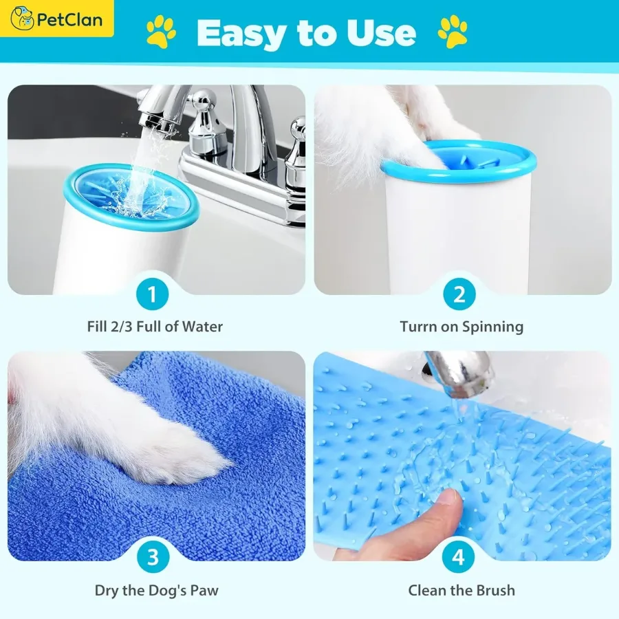 Dog Pet Foot Cleaner Rechargeable Soft Brushes for Small & Medium Dogs — photo 8