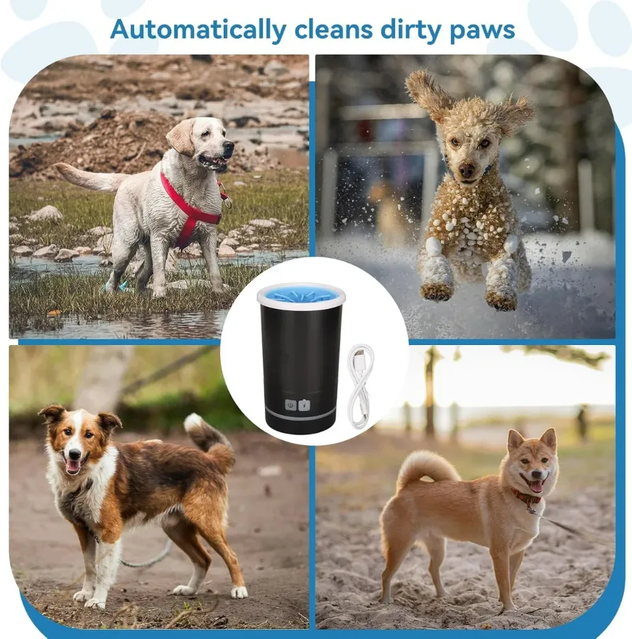 Dog Pet Foot Cleaner Rechargeable Soft Brushes for Small & Medium Dogs — photo 9