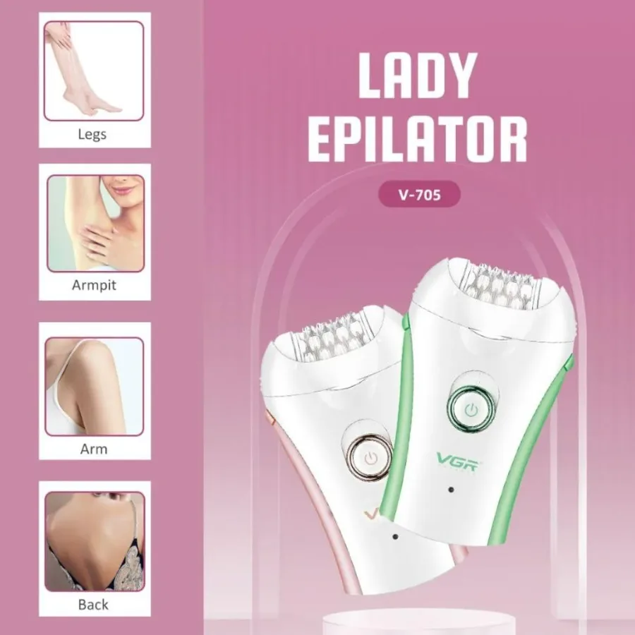 VGR Compact Professional Cordless Women Epilator for different body areas for gentle hair removal — photo 2