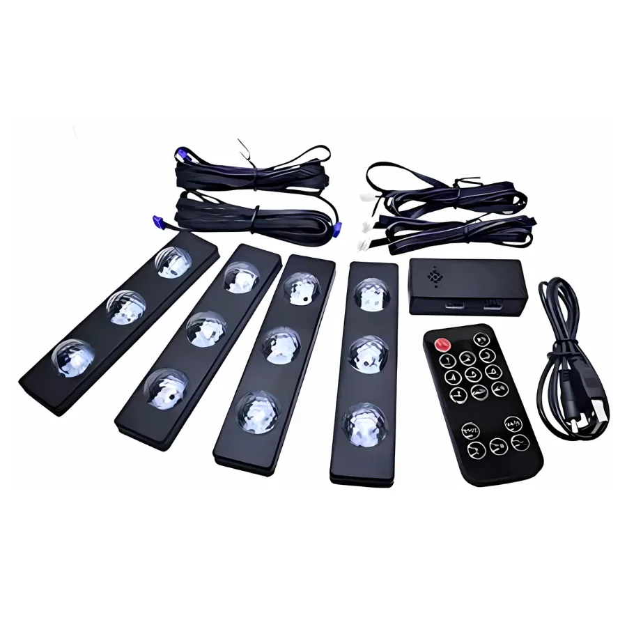 4 Pcs Crystal LED Strip Lights Bulbs With 7 Color Control RGB β photo 6