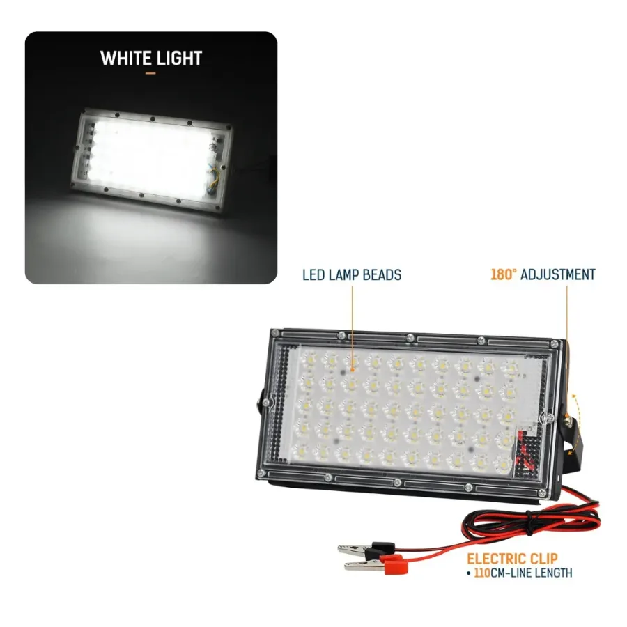 50W LED Flood Light with 120° Adjustable Angle, Waterproof White Light — photo 2