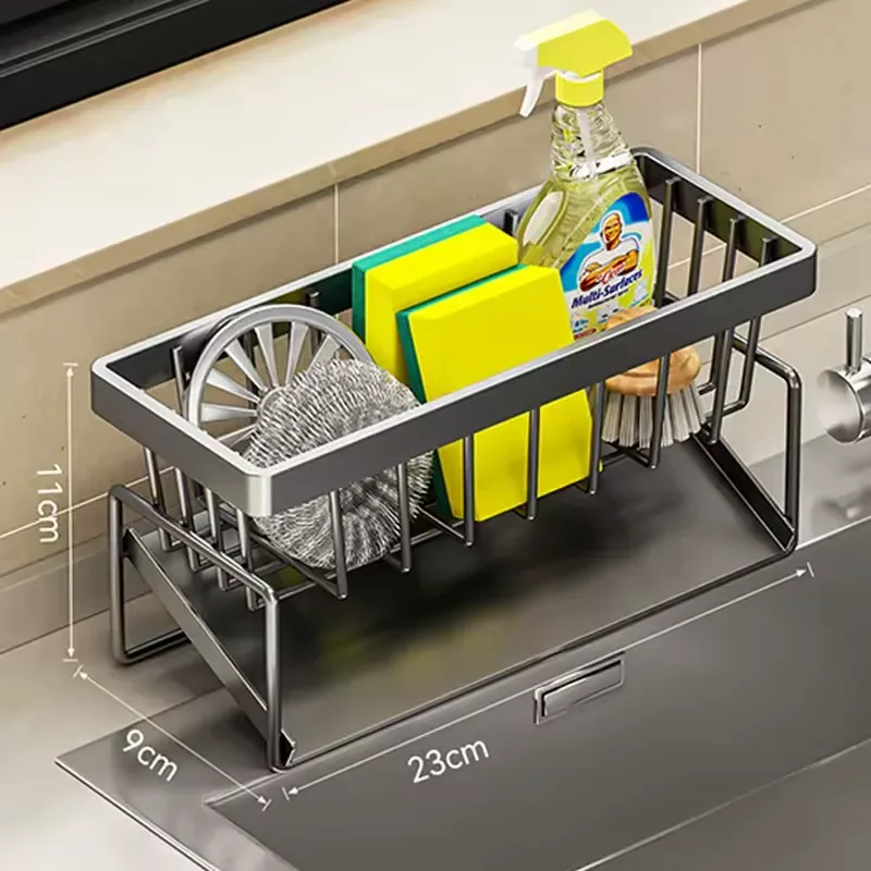 Multifunctional Stainless Steel Kitchen Drain Rack Sponge Organizer β photo 3