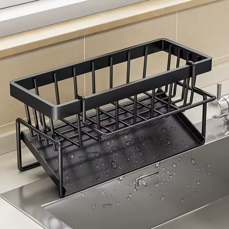 Multifunctional Stainless Steel Kitchen Drain Rack Sponge Organizer — photo 5