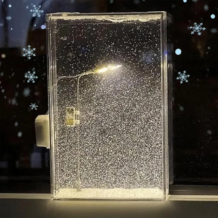 i Snow Tales Lamp, Snowy Night Street Lamp Christmas Snow Scene Light DIY Materials, Snow Globe Night Light β photo 2
