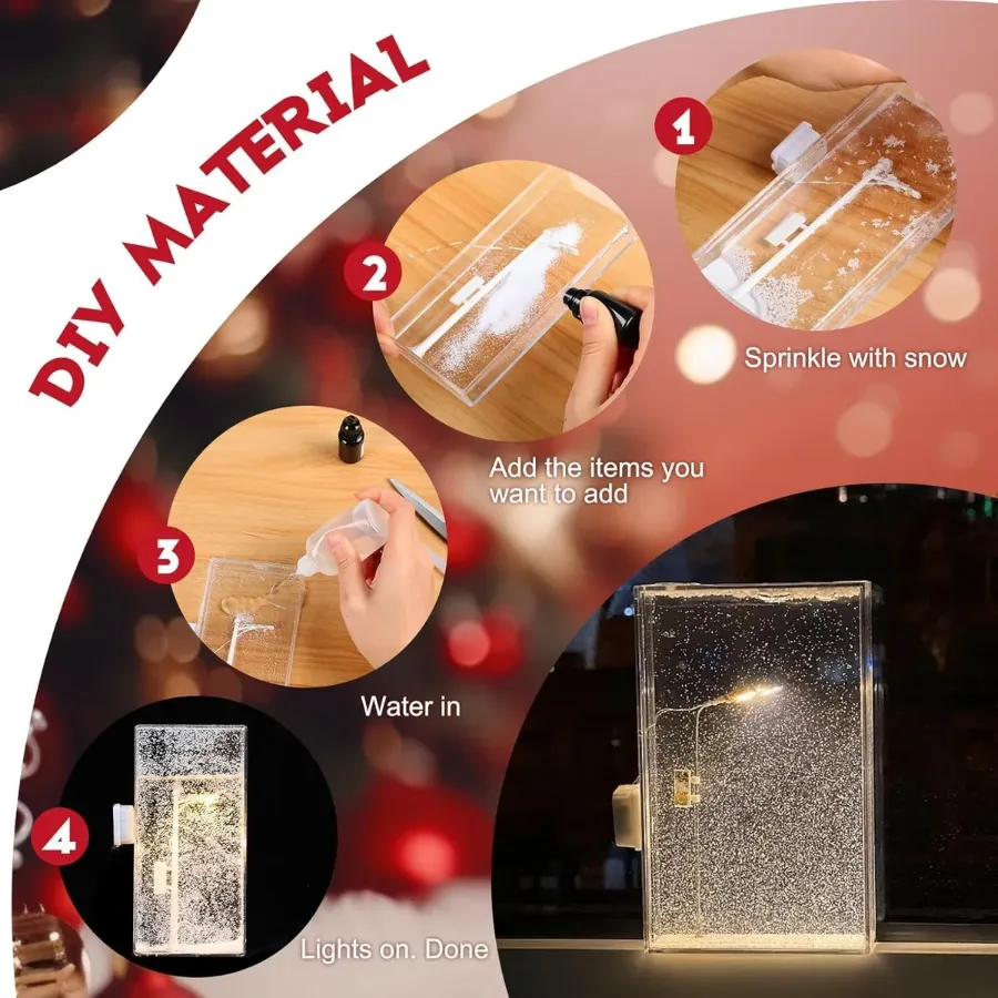 i Snow Tales Lamp, Snowy Night Street Lamp Christmas Snow Scene Light DIY Materials, Snow Globe Night Light — photo 4