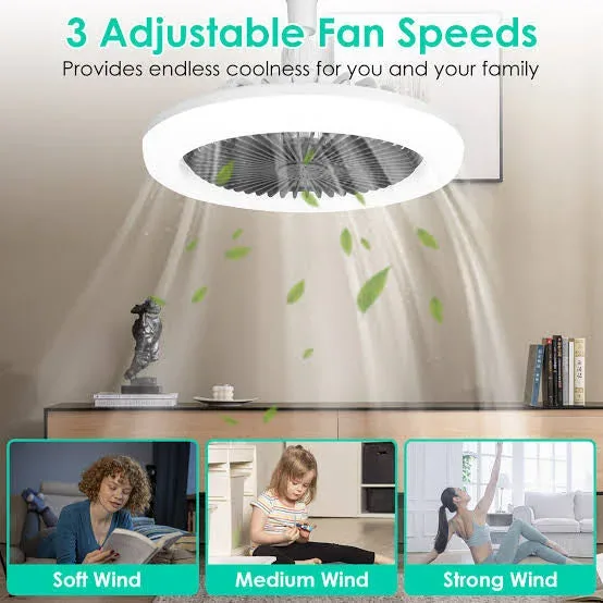 Socket Lamp Fan Light Cooler With Remote Control — photo 3