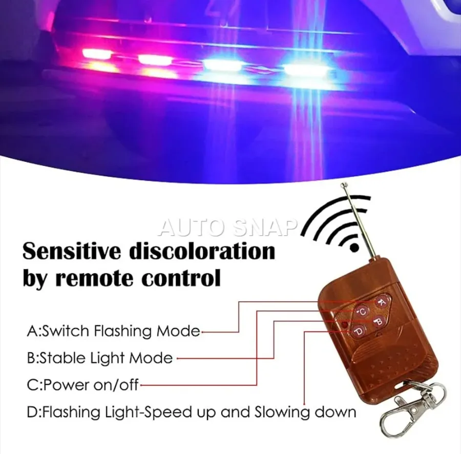 LED Police Lights for Car FSO Strobe Light Wireless Remote Ambulance 12V Emergency Warning Flash Strobe Car Accessories β photo 4
