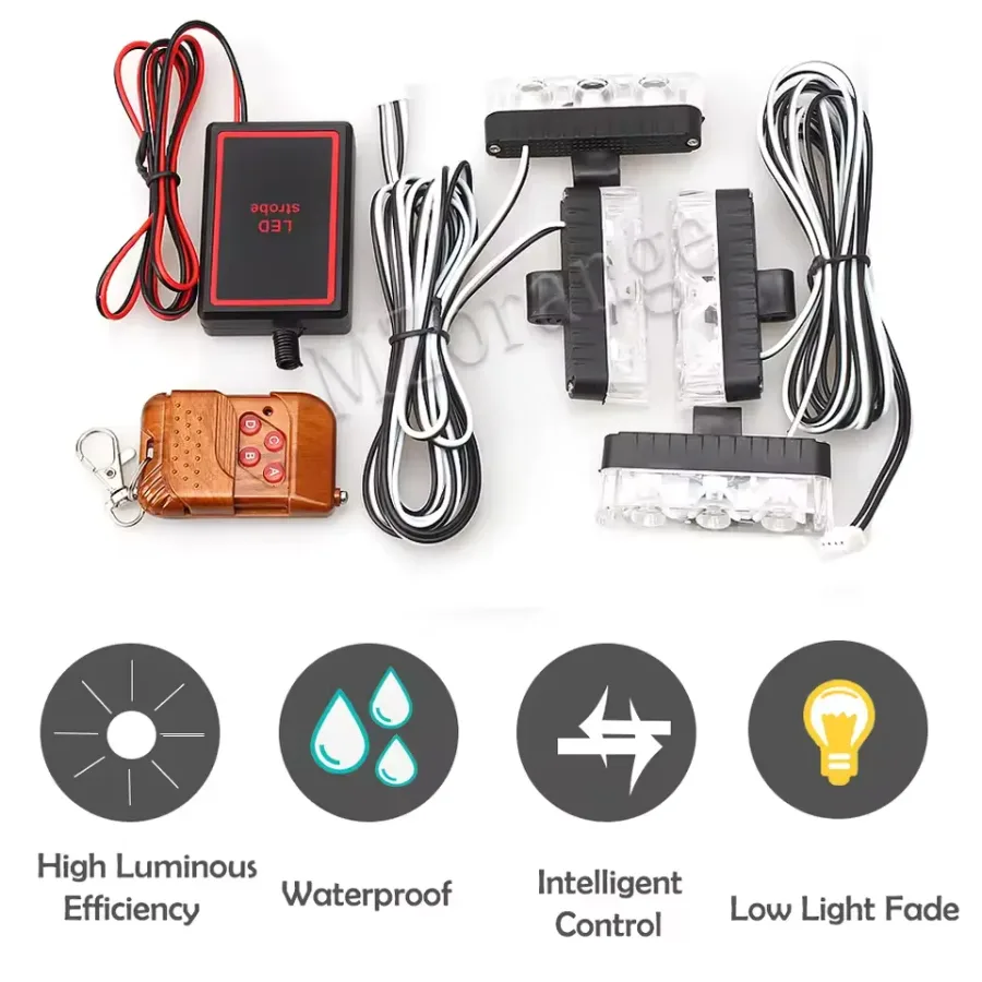 LED Police Lights for Car FSO Strobe Light Wireless Remote Ambulance 12V Emergency Warning Flash Strobe Car Accessories β photo 5