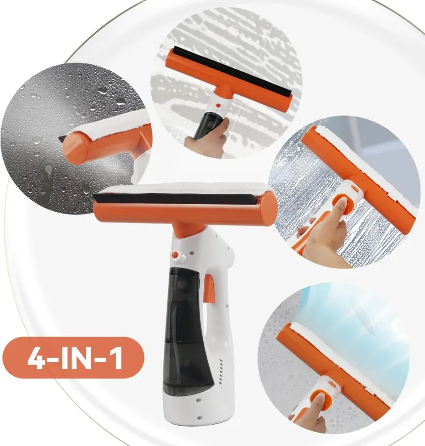3 in 1 Rechargeable Cordless Window Vacuum Cleaner with Window Puller β photo 2