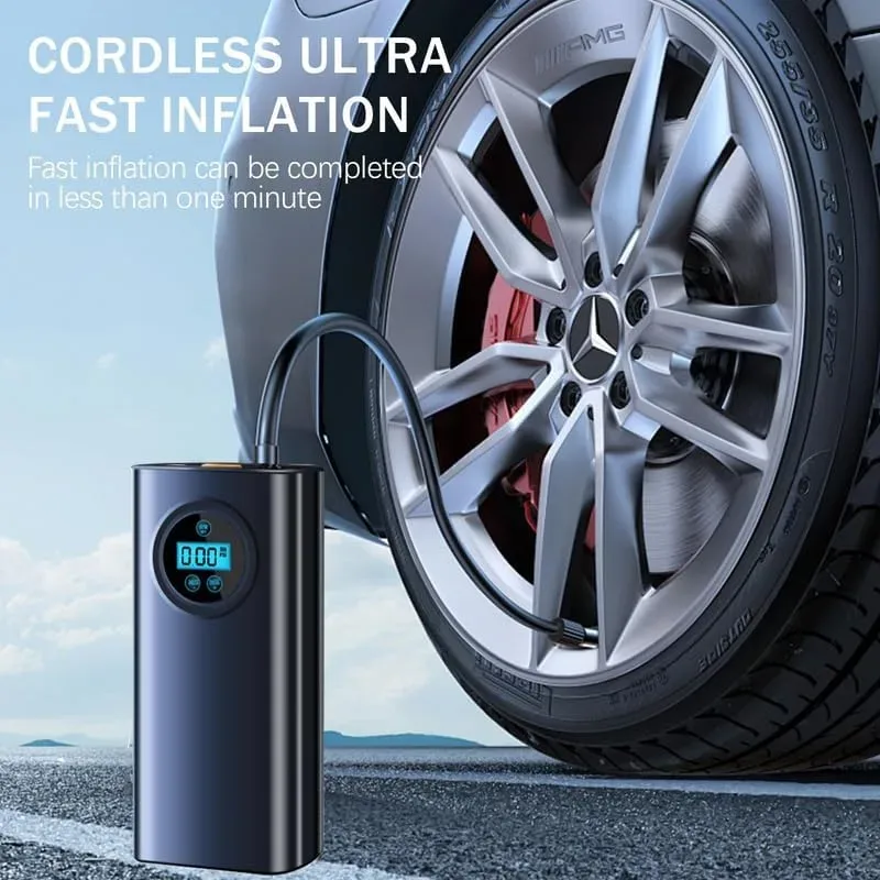 Adjustable Portable Compressor Tire Inflator with LCD Display