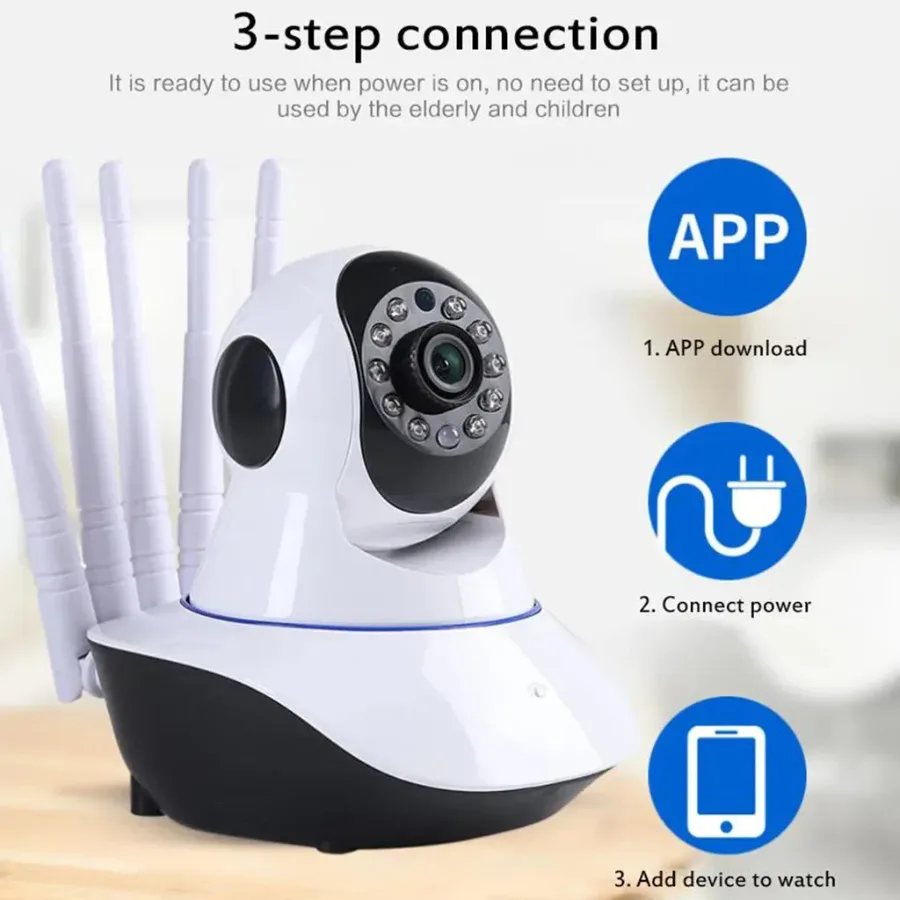 3MP 11 IR LED 3.6mm Lens HD PTZ Two Way Audio Wifi SD Card / Cloud Storage IP Indoor Remote Viewing Motion Detection Surveillance Camera R6-30G β photo 3