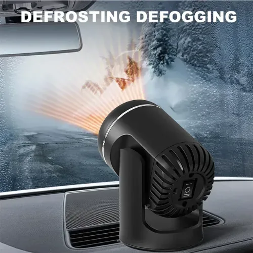 130W 12V Car Heater Fast Heating Windshield Defroster Demister Electric Fan Heater for Cars SUV Truck & Trailer - Black β photo 2