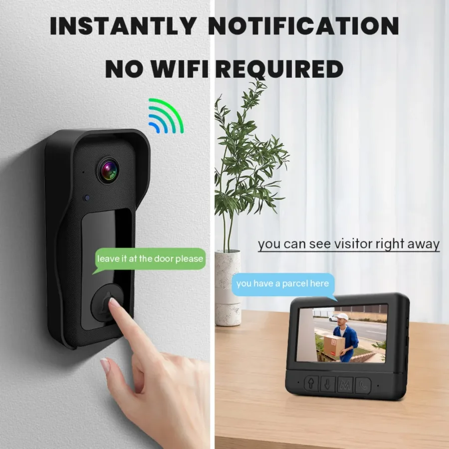 Visual smart doorbell with 4.3-inch color display, 0.3 megapixel camera for home security X8 β photo 2