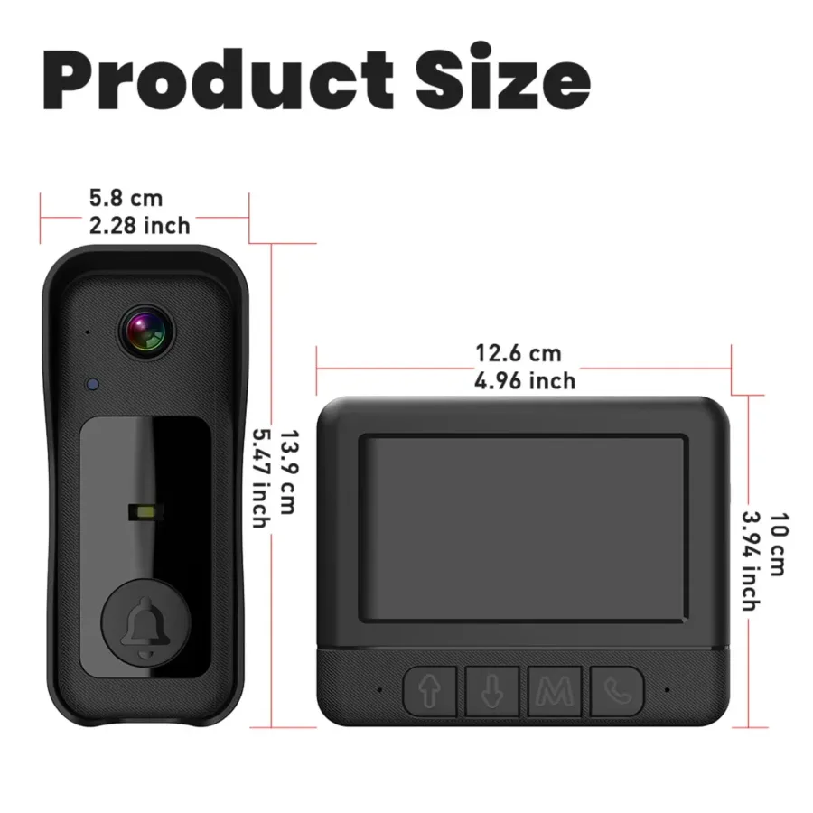 Visual smart doorbell with 4.3-inch color display, 0.3 megapixel camera for home security X8 β photo 10