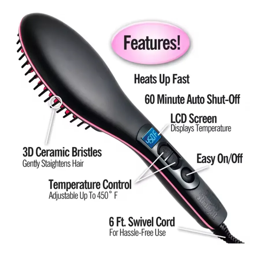 Hair Straightener Brush Ceramic — photo 2