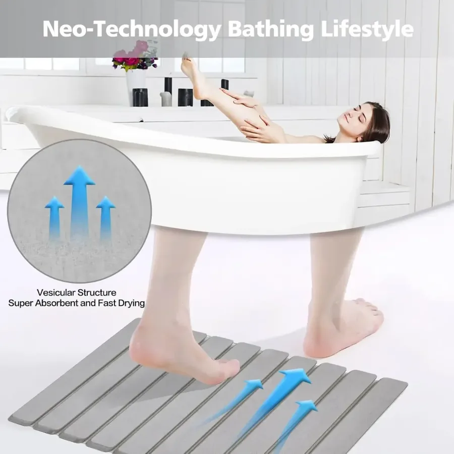 Luxury Foldable Stone Drying Mat Anti Slip Bathroom/Kitcheniuv — photo 3