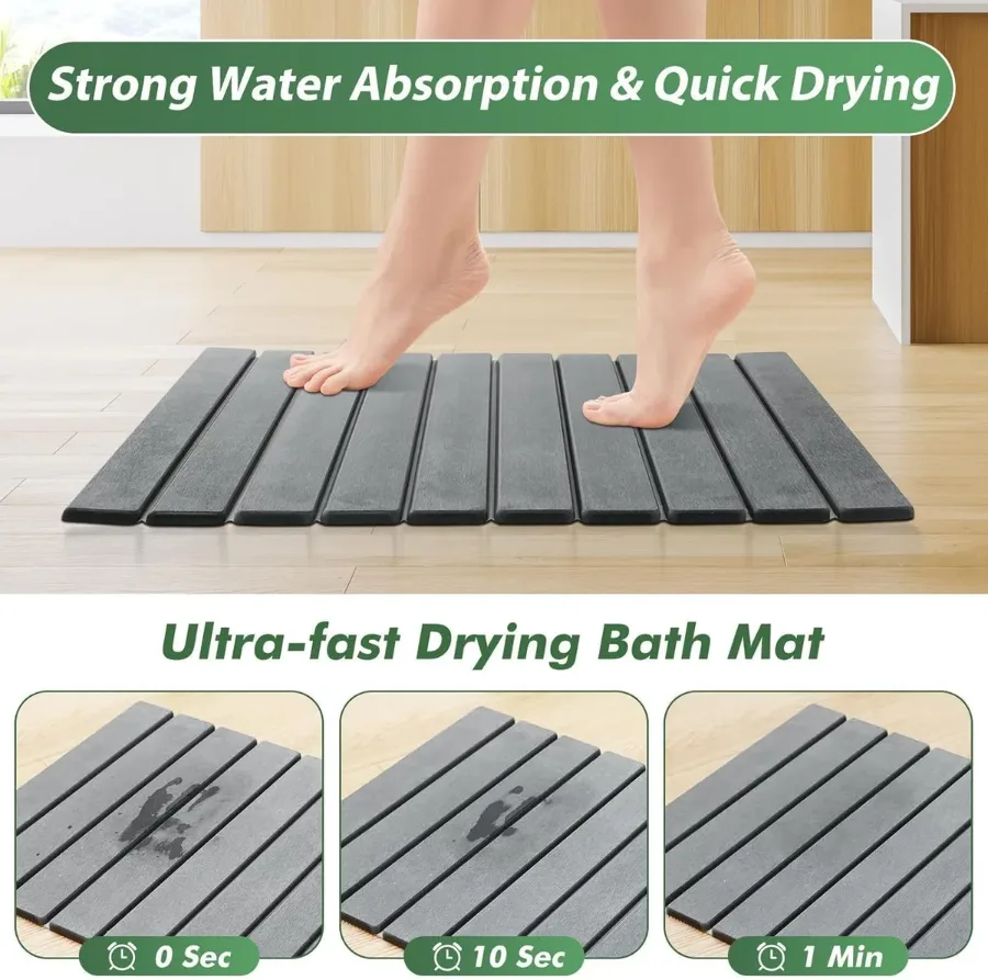 Luxury Foldable Stone Drying Mat Anti Slip Bathroom/Kitcheniuv — photo 7