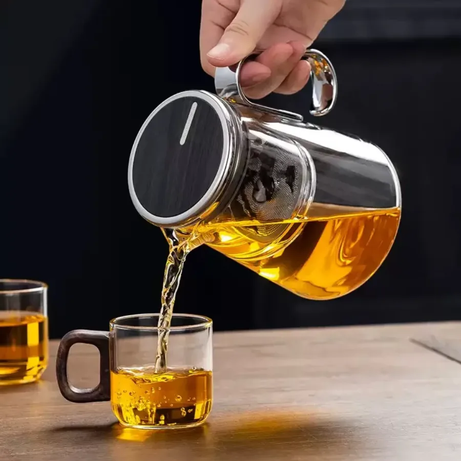Luxury Large Glass Tea cup pot with One-Click Filter β photo 3