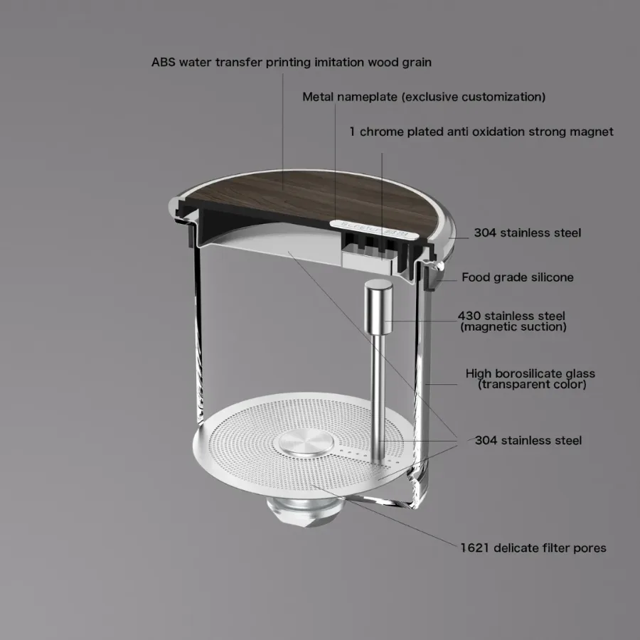 Luxury Large Glass Tea cup pot with One-Click Filter — photo 7