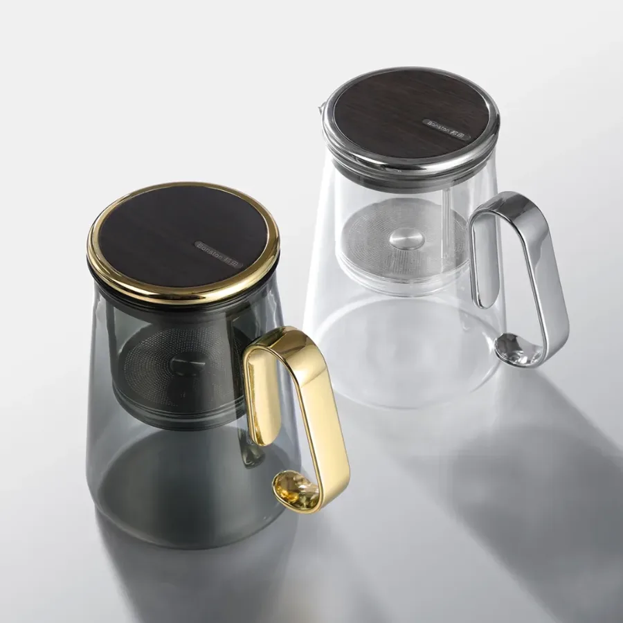 Luxury Large Glass Tea cup pot with One-Click Filter β photo 8