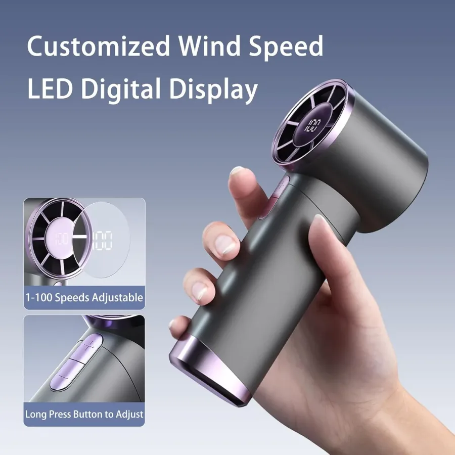 Portable Handheld Fan, Turbo Mini Fan with LED Display — photo 3