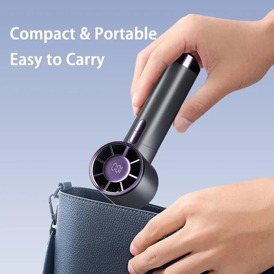 Portable Handheld Fan, Turbo Mini Fan with LED Display β photo 5