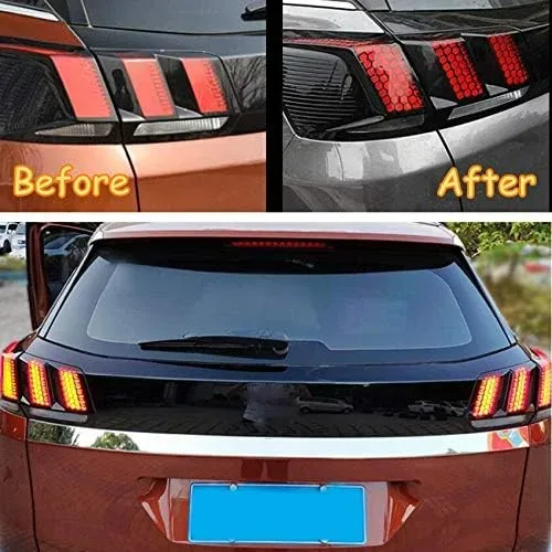 Universal Car Rear Tail Light Lamp Stickers Honeycomb β photo 3