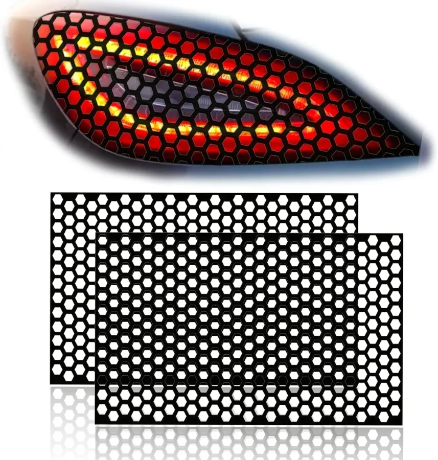 Universal Car Rear Tail Light Lamp Stickers Honeycomb β photo 4
