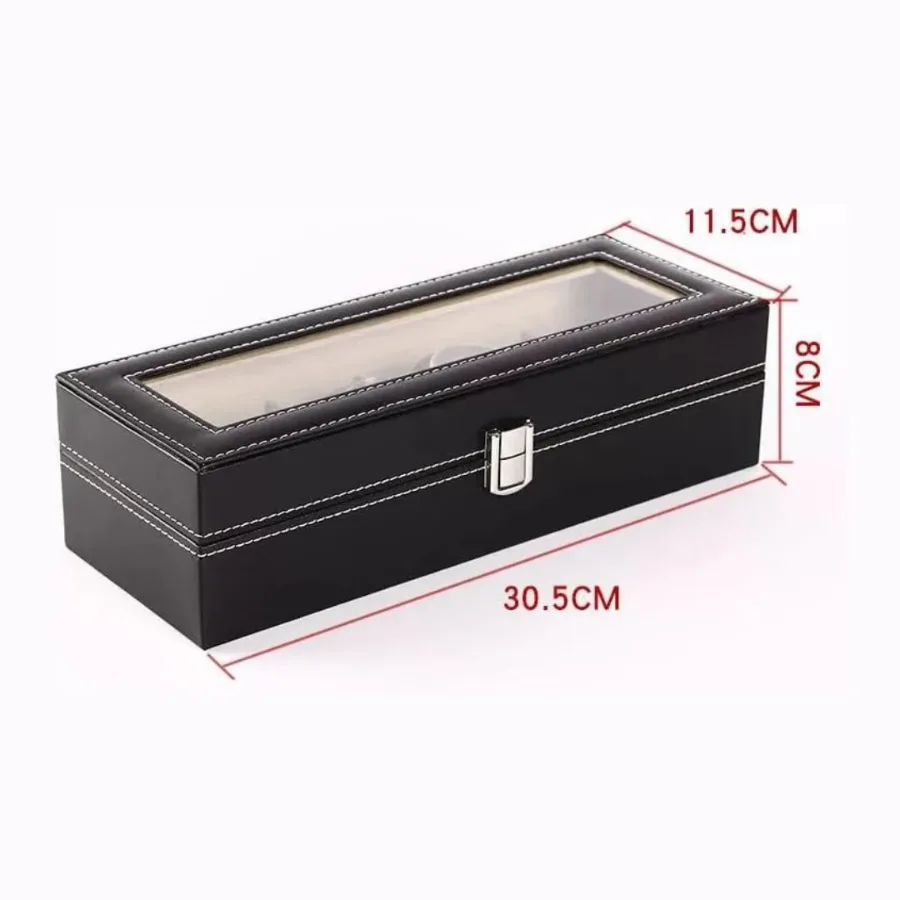 Watch Organizer 6 slot and Accessories Premium Leather and Clear Cover Gift β photo 2