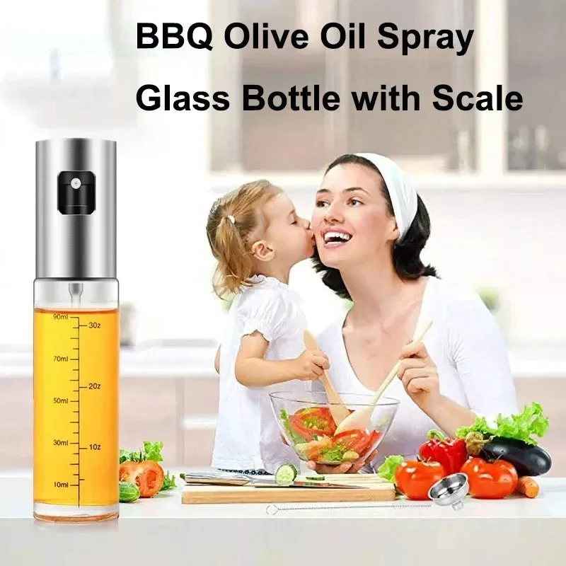 Oil Glass Spray Bottle Spray Oiler With Scale β photo 4