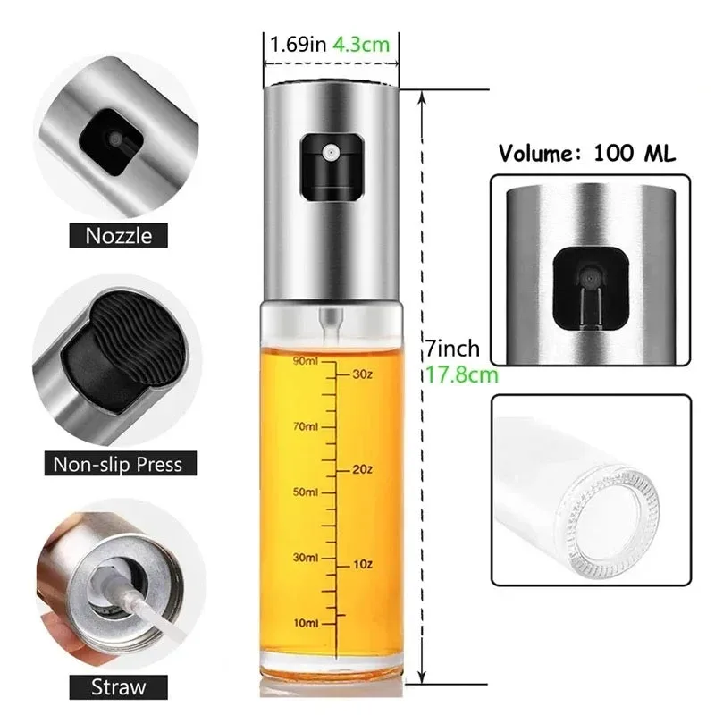 Oil Glass Spray Bottle Spray Oiler With Scale β photo 7