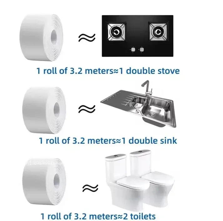 Bath Sealing Tape Waterproof Caulk Strip 3.2m β photo 4