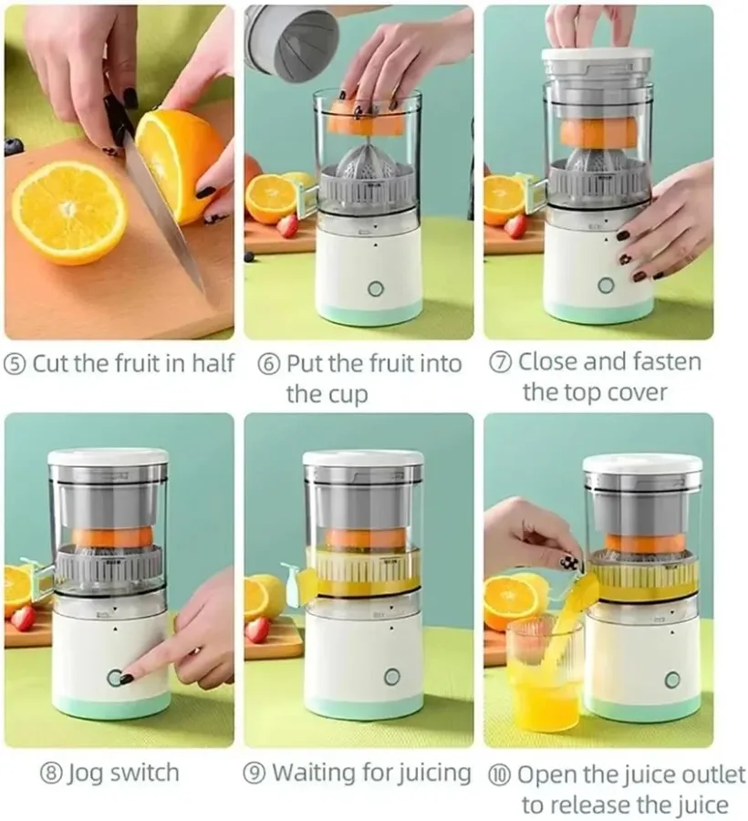 Portable Rechargeable Electric Citrus Juicer Hands-Free β photo 6