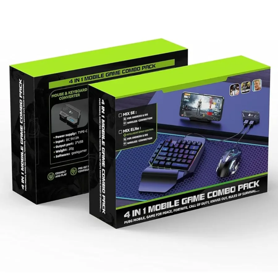 OEM 4-IN-1 Mobile Gaming Combo: Keyboard, Mouse, Converter, Stand — photo 7
