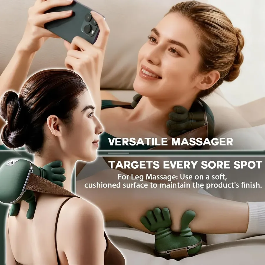 Rechargeable Neck and Back Massager with Heat, 3D Bionic Hand Design Massage β photo 4