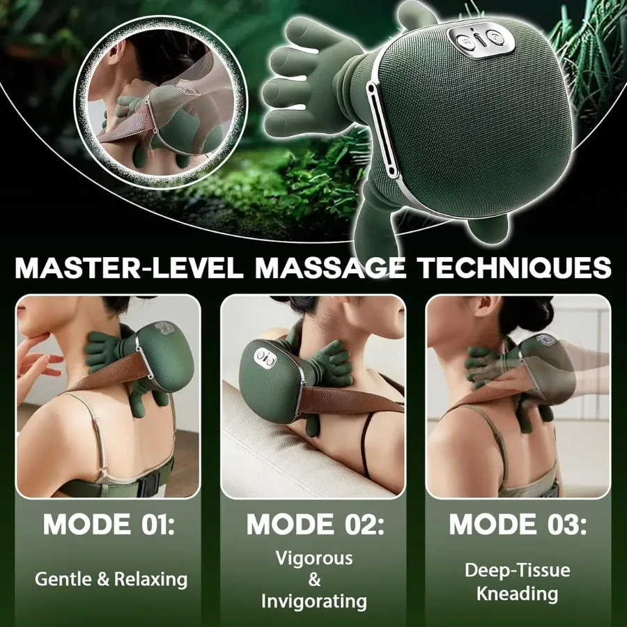 Rechargeable Neck and Back Massager with Heat, 3D Bionic Hand Design Massage — photo 5