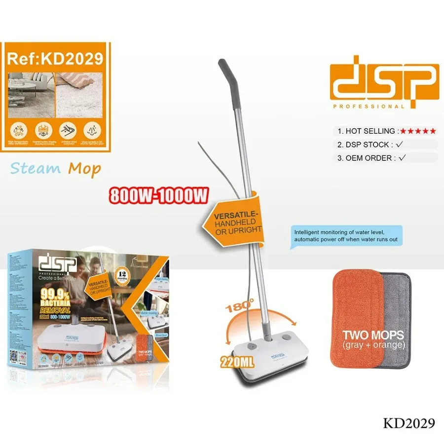 Steamer Mop 800-1000W -DSP KD2029 White Vacuum Cleaner