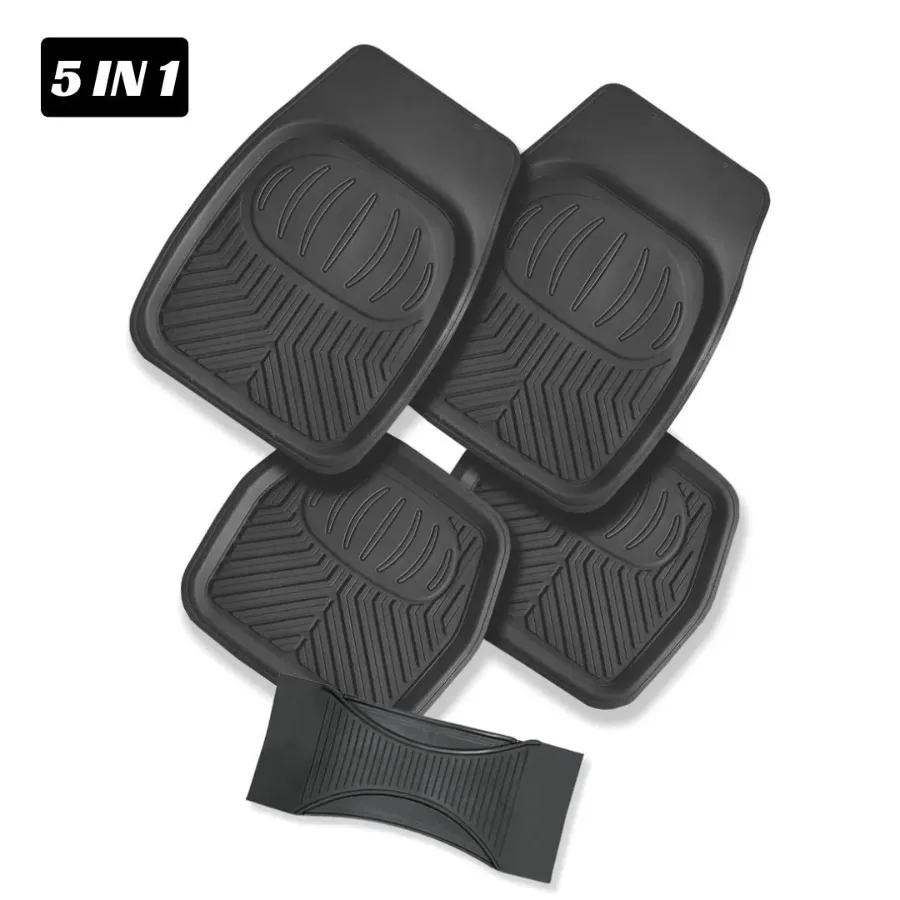 5-Piece Car Floor Mat Set, Anti-Slip Washable Mats for Vehicle Interior Protection (Black) — photo 4