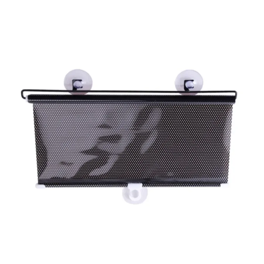 Retractable Car Front Window Sunshade PVC Auto Window Anti-UV Protection Sun Visor- 125x68 cm - Black — photo 2