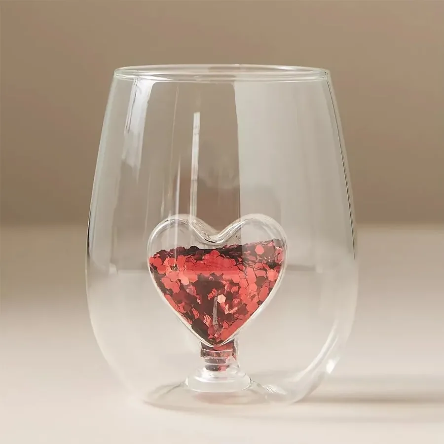 Cup of Glass Heart shaped