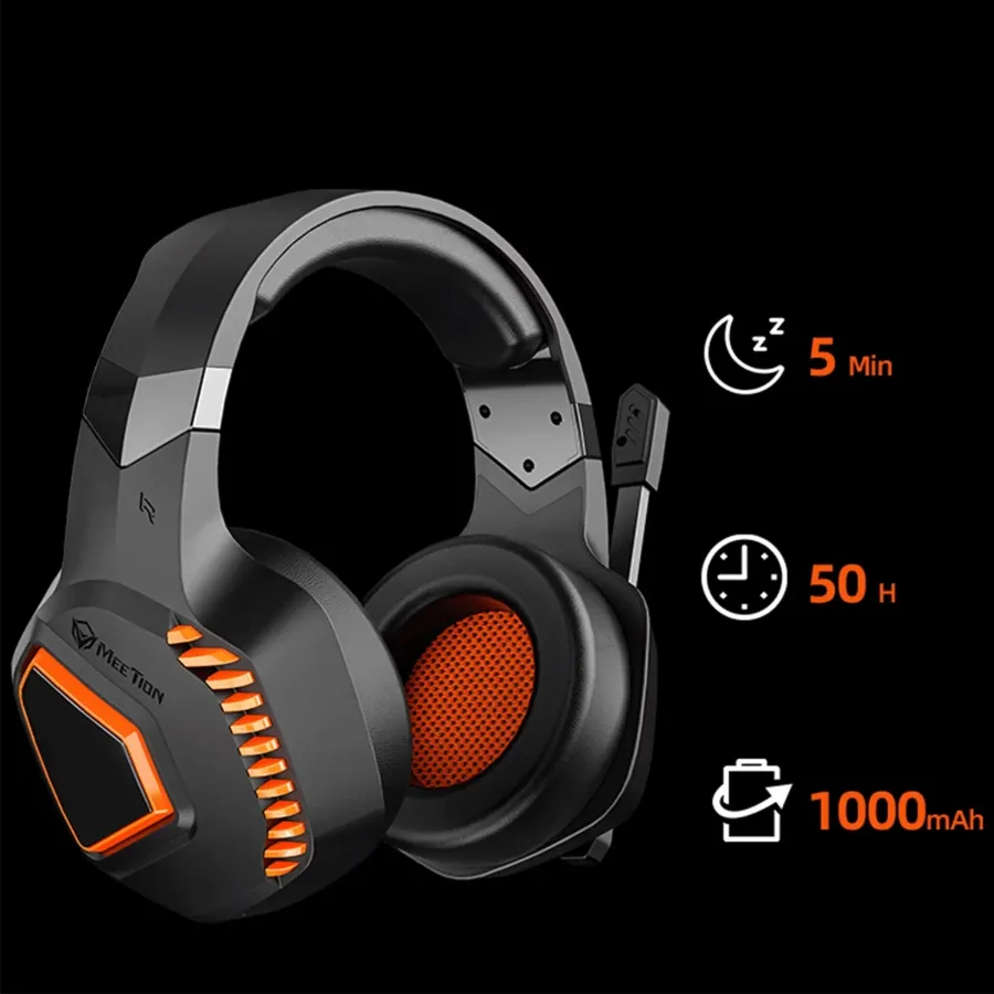 Wireless Bluetooth Gaming Headphones Meetion MTBth014 Color Jungle Green β photo 4