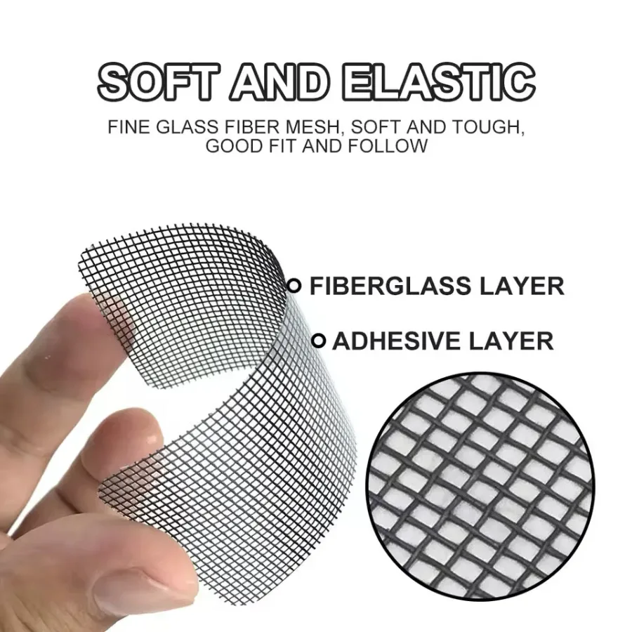 Window Screen Mosquito Net Repair Tape Strong Self Adhesive Fiberglass Patch Covering Mesh — photo 4