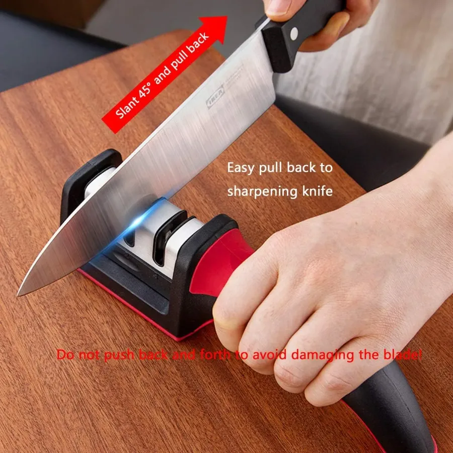 Premium Knife Sharpener, with 3-Stage Blades Sharpener Stone β photo 2